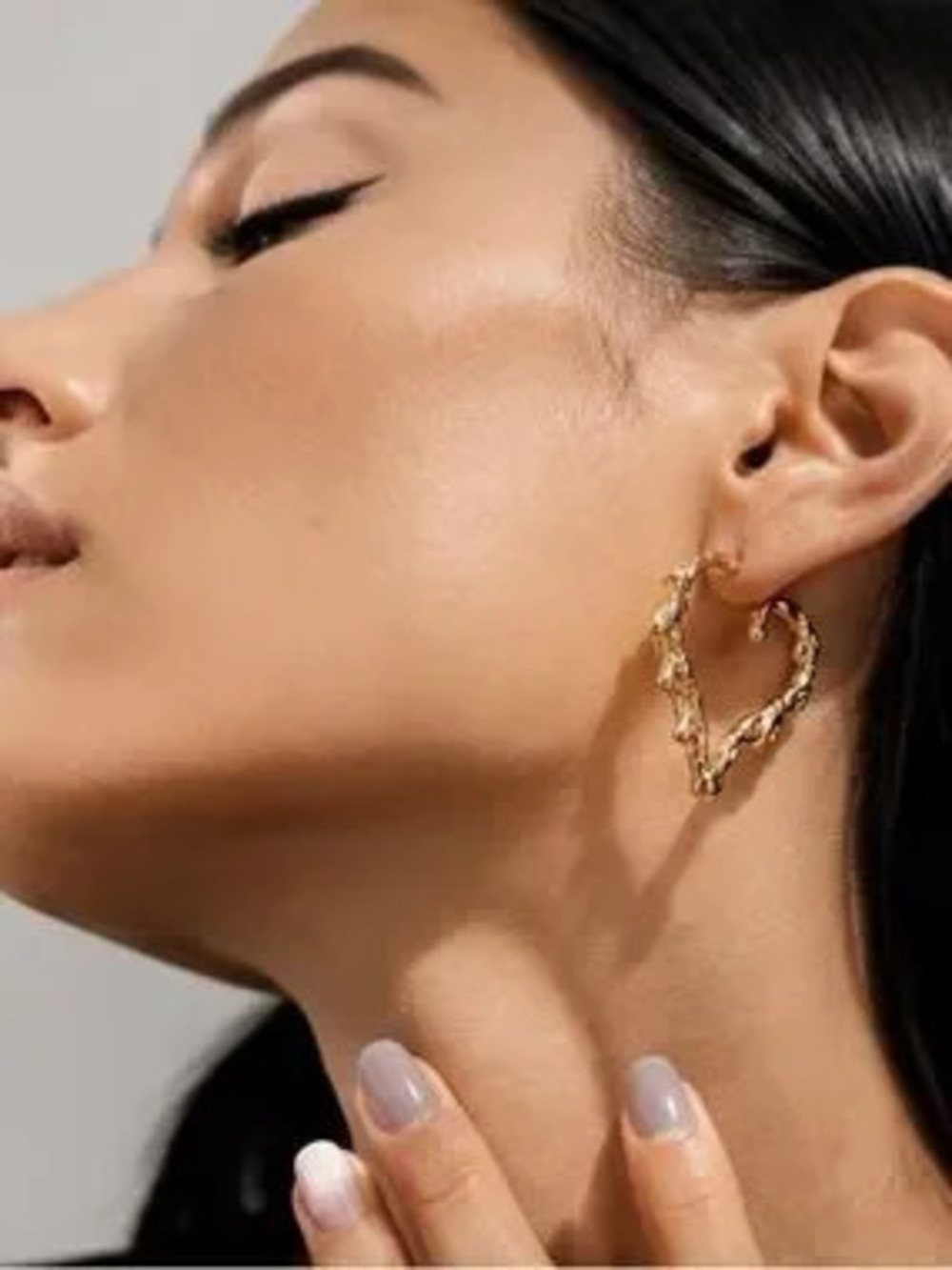 Sculptural Liquid Gold Heart Earrings